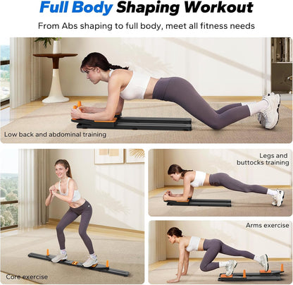 Pilates Board, Multifunctional Abdominal Plate, Detachable Ab Trainer Machine with Anti-Slip and Quiet Design, Portable Pilates Reformer for Core Workouts, Home Gym Equipment for Women